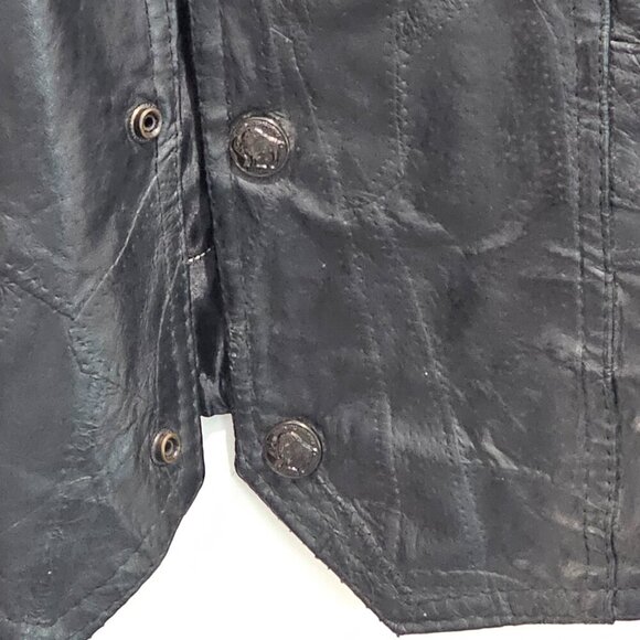 Women's Black Leather Vest - Picture 5 of 16